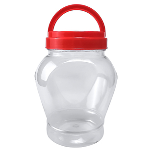 锥形透明食品密封罐500ml装剁辣椒蜂蜜酱菜塑料瓶带盖1斤2斤加厚