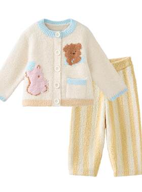 Babycare亲子半边绒家居服套装