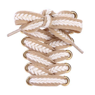 棉花糖麦穗鞋带男女空军一号帆布鞋扁平宽彩色黑白色辫子绳棉鞋绳