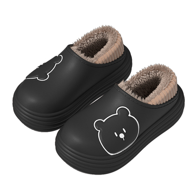 防水棉拖鞋男款冬季外穿防滑包跟