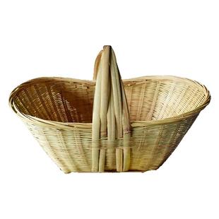 竹编手提篮竹篮鸡蛋篮装菜水果篮家用收纳筐手工果盘小竹篮竹筐