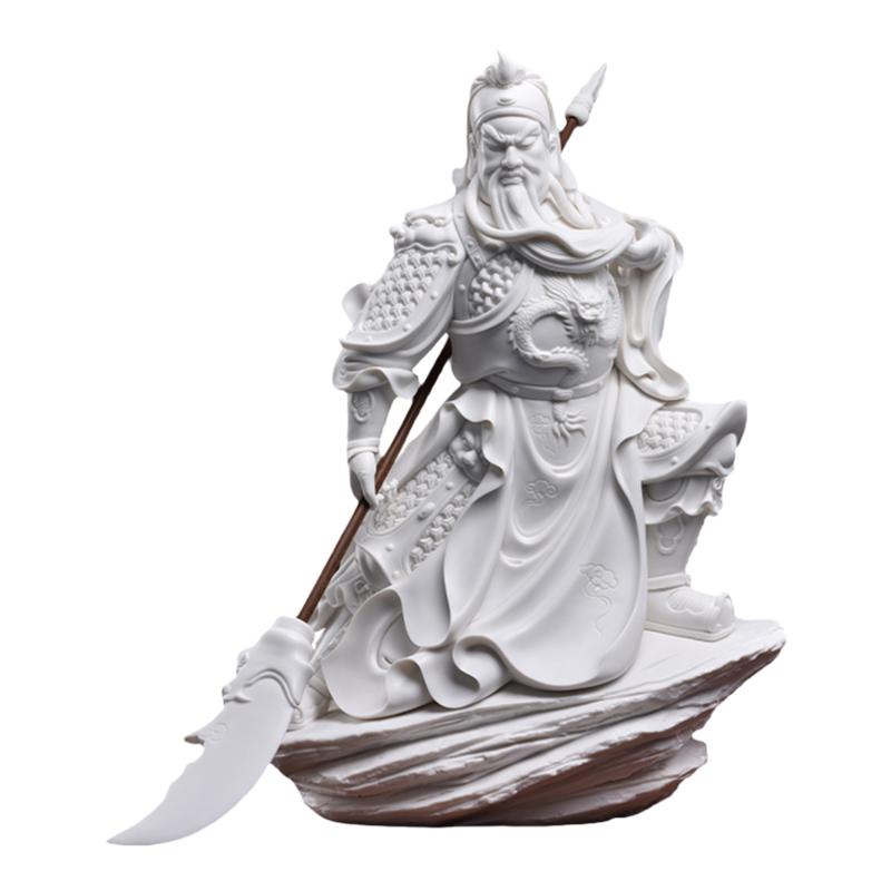 戴玉堂陶瓷摆件《义薄云天》林建平关公神像佛像客厅武财神艺术品