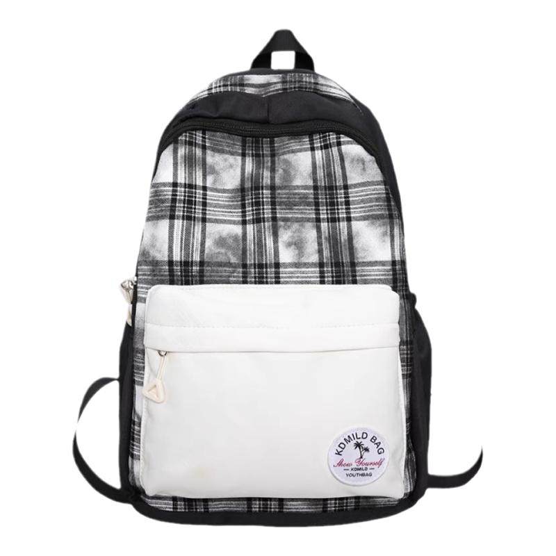 日系轻便双肩包女休闲旅游学生书包女 ins风韩版少女撞色双肩背包