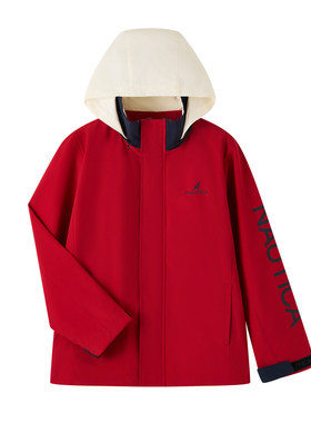 NAUTICA/诺帝卡童装男女童秋季新款三防连帽外套儿童户外防风防水