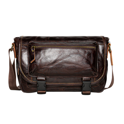 后步男通勤休闲真皮斜挎包单肩包