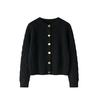 100%纯羊绒衫女圆领修身针织