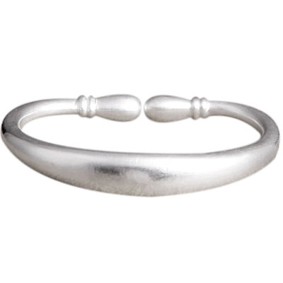 守忆儿童蒜头实心素圈绞丝小孩银手镯宝宝手镯纯银亲子手镯