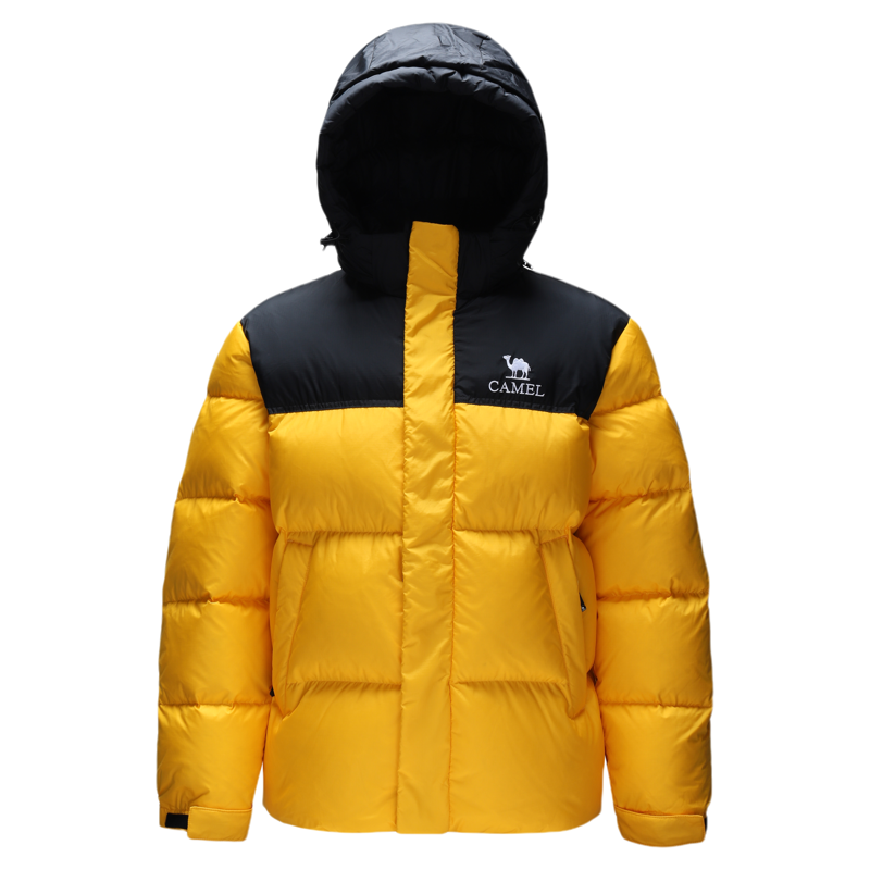 骆驼羽绒服女2025冬季新款热反射升温保暖加厚连帽面包服短款外套