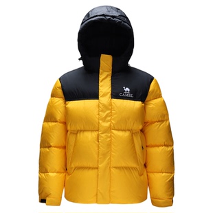 骆驼羽绒服女2025冬季新款热反射升温保暖加厚连帽面包服短款外套