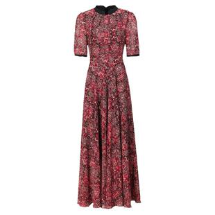 长款碎花连衣裙女夏季2026新款高级感气质显瘦大摆长裙到脚踝1125