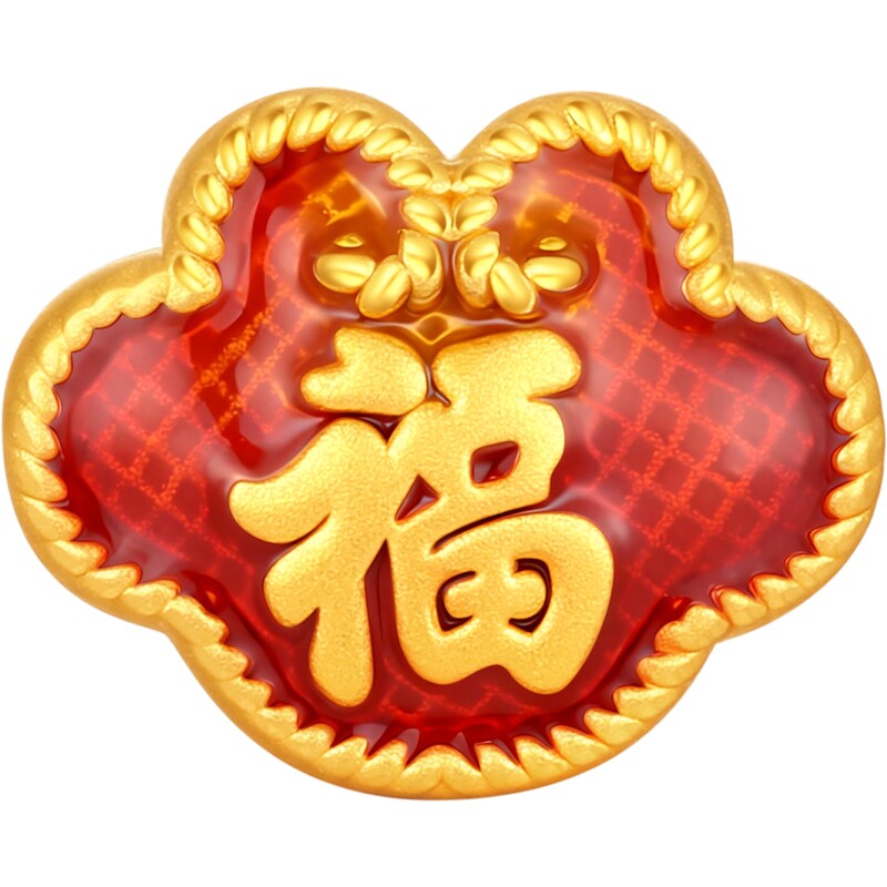 潮宏基福袋足金串珠黄金转运珠5D硬金鎏彩吊坠挂坠经典隔珠礼物女
