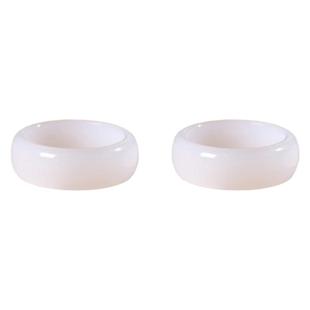 新疆和田玉羊脂白玉戒指戒圈男款玉石素圈细指环女情侣对戒尾戒