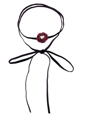 黑色暗黑系项圈花朵超仙锁骨链