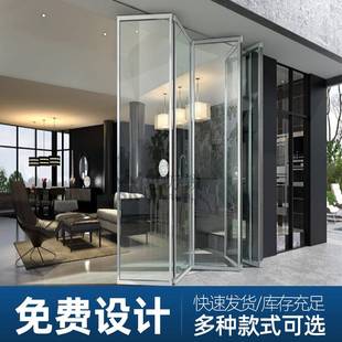 工厂直营现代电动自动折叠门室内酒店商店隔音自动感应折叠玻璃门