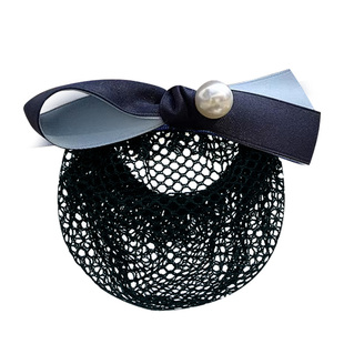 高档职业头花女护士发网空姐盘发发夹服务员工作仿珍珠2025年新款