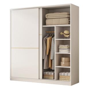 鼎峰之秀实木衣柜家用卧室现代简约简易组装出租房用推拉门小衣橱