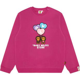 BABY MILO STORE女装秋冬爱心气球小猴宽松圆领卫衣3035XXN