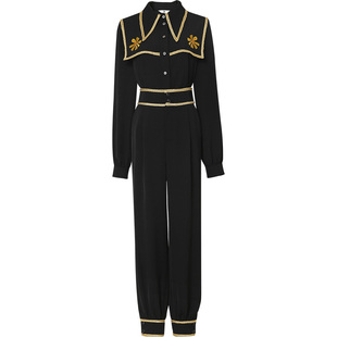 2026早春新款女气质套装翻领绣花长袖衬衫高腰显瘦九分裤休闲裤