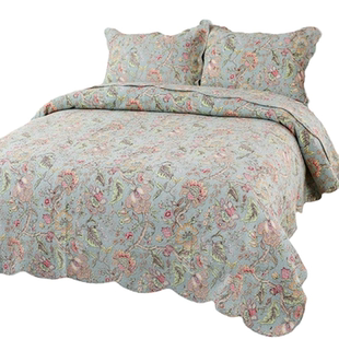 外贸出口美式双面100%全棉床盖三件套韩国绗缝被欧式四季通用床单