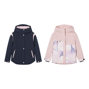 水孩儿童装女童外套三防加绒春秋冬款中大童宝宝儿童收腰厚防风衣