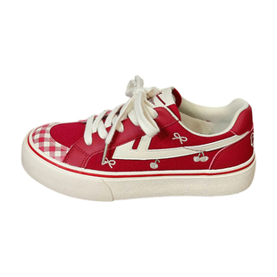 回力女款红色帆布鞋2026春季新款厚底板鞋舒适休闲鞋初中生运动鞋
