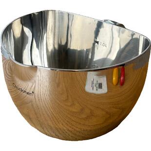 304不锈钢异形奶锅加厚三层钢烘焙刻度量杯带嘴水果沙拉碗泡面锅