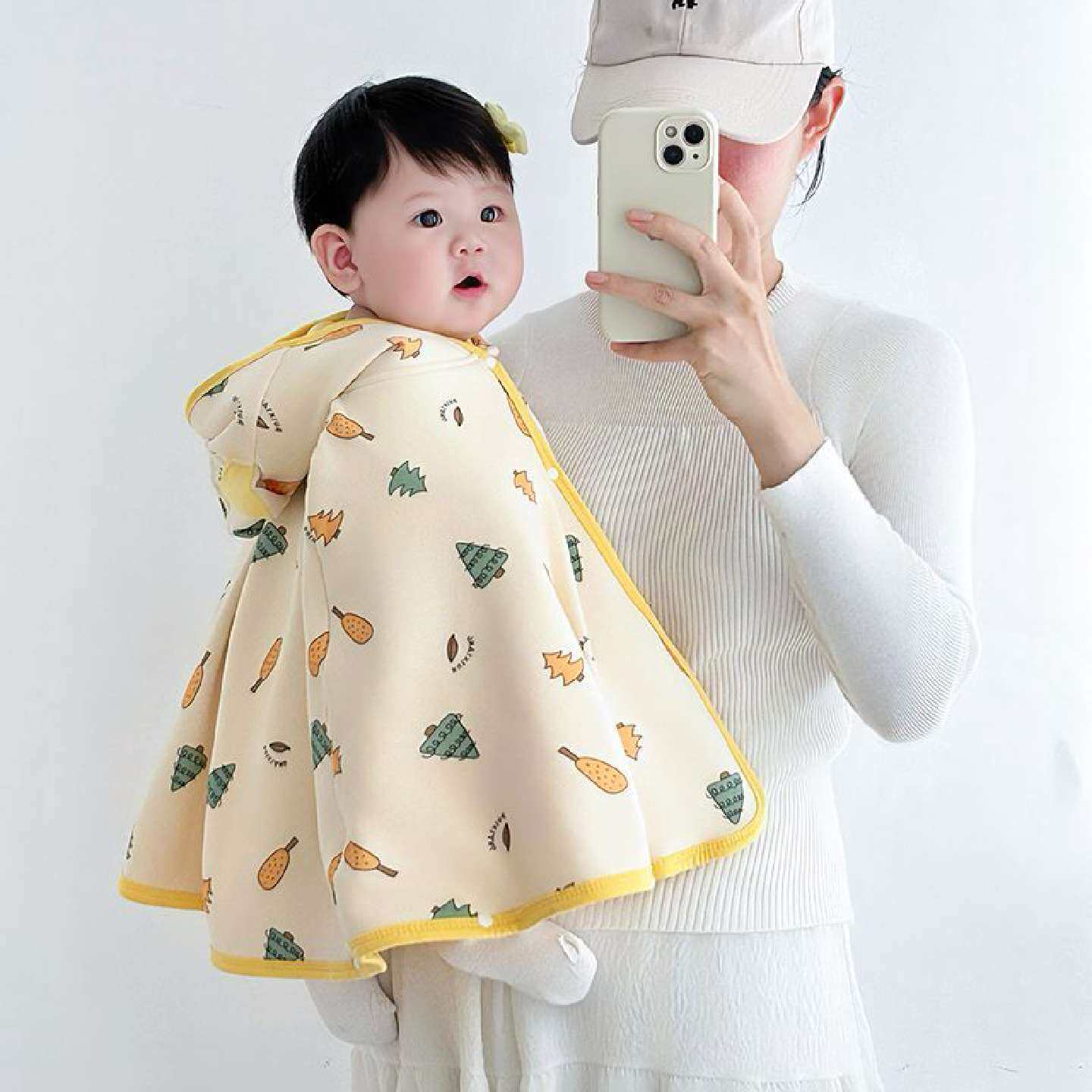 婴儿披风斗篷外出春秋宝宝小外套薄款披肩秋冬婴幼儿挡风防风衣服
