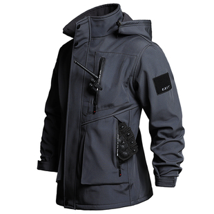 户外秋冬防水加绒加厚冲锋衣套装男劳保工作服防风保暖骑行登山服