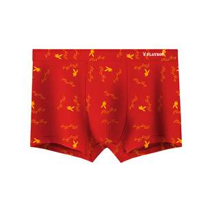 花花公子加肥加大男士内裤四角大码宽松200斤胖子大号纯棉平角裤