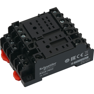施耐德中间继电器底座RXZE1M2C 8脚2开2闭中继插座1M4C PYF08A-E