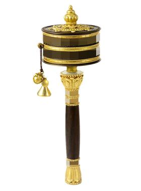 藏村铜制藏式随身手摇转轮摆件