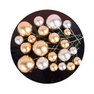 金球银球蛋糕装饰插件彩色球圆球珠烘焙摆件生日派对甜品配件商用