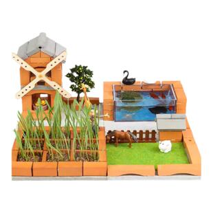 真砖盖房子DIY小屋开心农场仿真迷你砖块小小泥瓦匠儿童玩具礼物