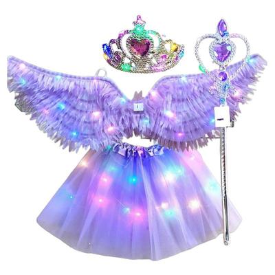 发光天使羽毛翅膀道具儿童节万圣节表演服装女孩生日礼物过年玩具