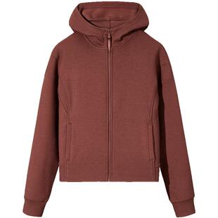 安踏肌理感休闲外套女士冬季加绒开衫卫衣连帽运动上衣162547707N