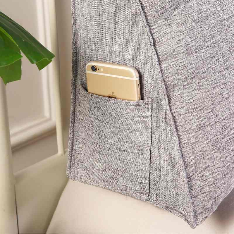 亚麻卧室床头靠垫日式榻榻米靠靠背腰护可软包拆洗靠枕三角床沙发