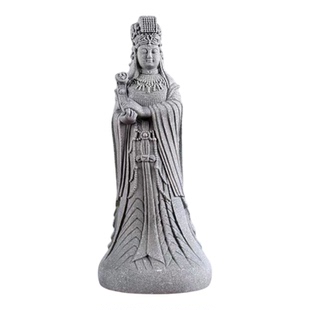 汉白玉四大天王菩萨佛像摆件坐狮文殊普贤观音菩萨家居装饰工艺品