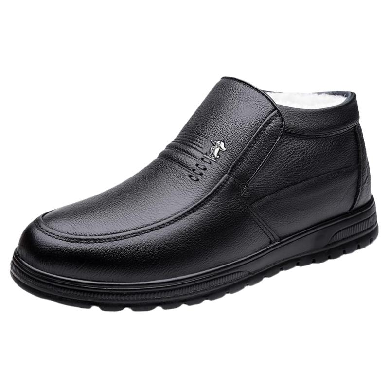 棉鞋冬季男士头层牛皮保暖高帮鞋