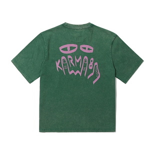 Karma8aREAL Washed Tee复古重工攀岩短袖户外抱石休闲T恤男女款