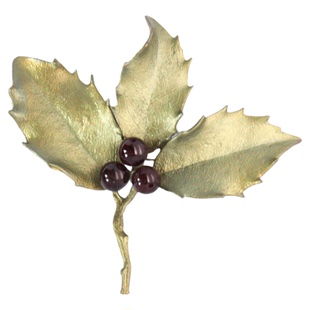 Michael Michaud冬青果胸针女胸花复古男西装配饰设计感上司礼物