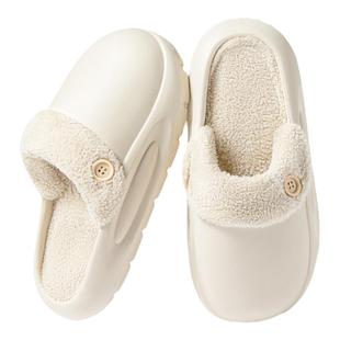 可拆卸棉拖鞋男款冬季2025新款室内家居防水加绒厚底毛拖鞋女外穿