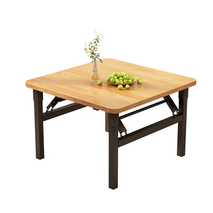 可折叠实木餐桌子家用小户型简易吃饭正方形简约出租房屋方桌便携