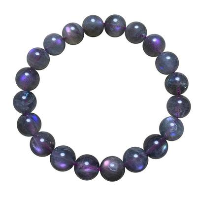 天然紫彩拉长石手串时尚饰品情侣