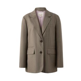 Eland衣恋西装女领口粘衬单排扣直筒显瘦通勤西服外套25春季新款