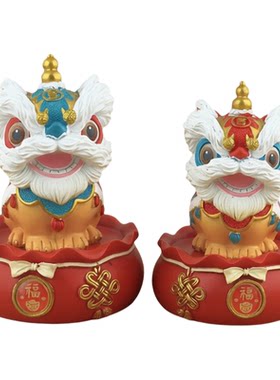 新中式醒狮桌面摆件高级感礼物