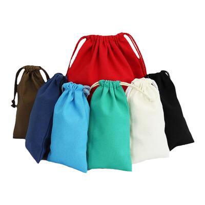 多种颜色全棉加厚帆布束口袋定制