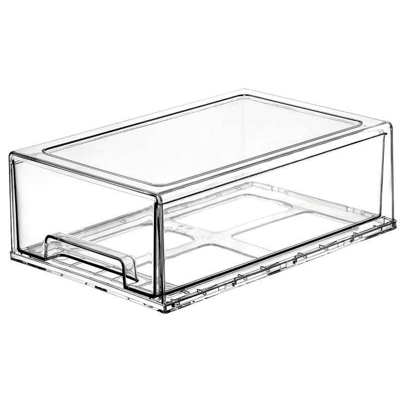 YYFISH洋洋鱼桌面收纳盒透明抽屉式加厚塑料家用化妆品防尘储物盒