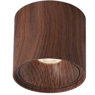 爱多辉中古风明装筒灯led黑胡桃木色阳台玄关走廊过道免开孔射灯