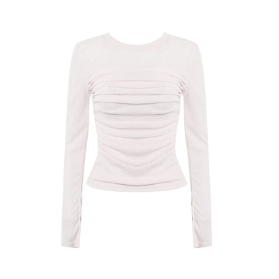 拼接网纱长袖t恤女春夏季