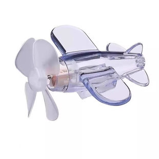 风能发光小飞机风力发电LED亮光彩灯车载摆件装饰品电动车摩托车